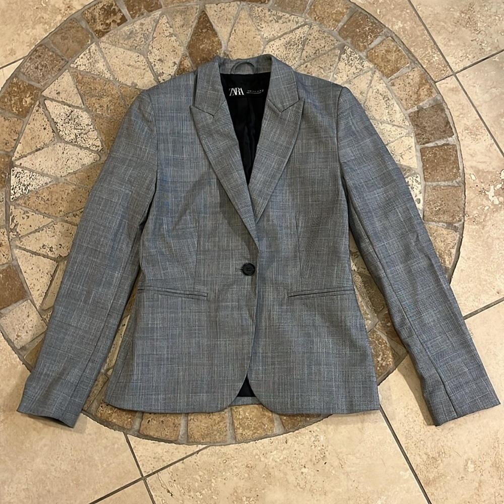 ZARA TAILORED PLAID BLAZER